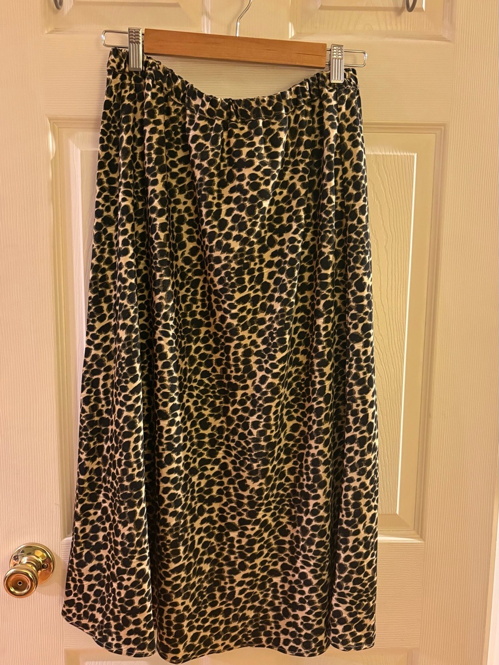 J. Crew Leopard Print Midi Skirt - Black & Cream - Picture 2 of 3